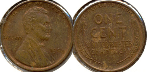 1909 VDB Lincoln Cent AU-55 f