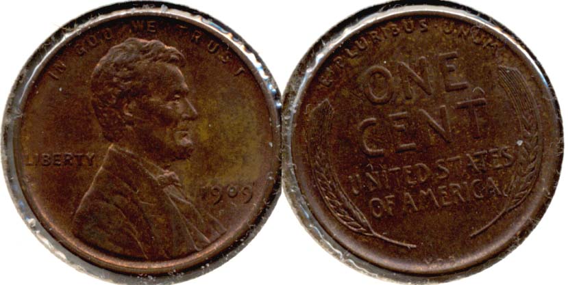 1909 VDB Lincoln Cent AU-55 x