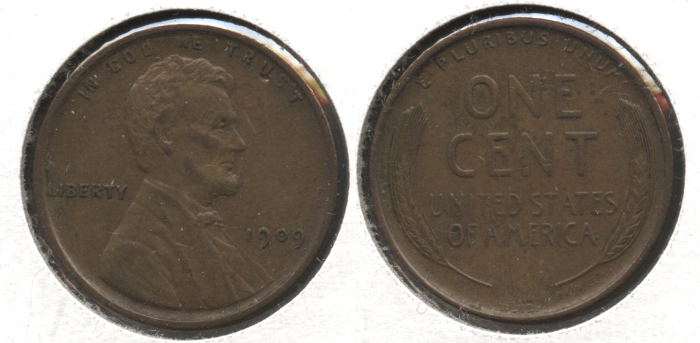 1909 VDB Lincoln Cent EF-40 #ah Reverse Lamination