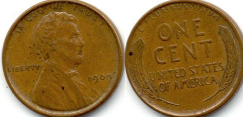 1909 VDB Lincoln Cent EF-40 g