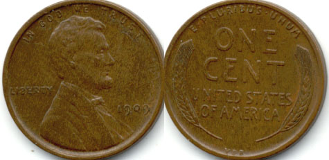 1909 VDB Lincoln Cent EF-40 h