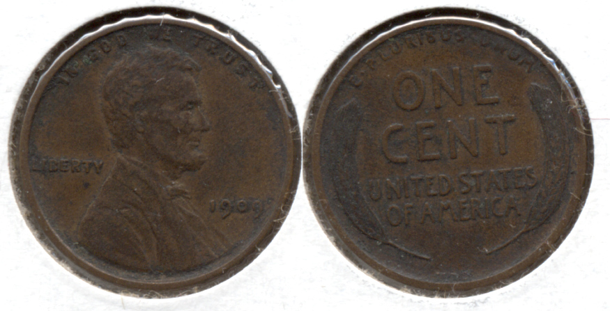 1909 VDB Lincoln Cent EF-40 Bit Dark u