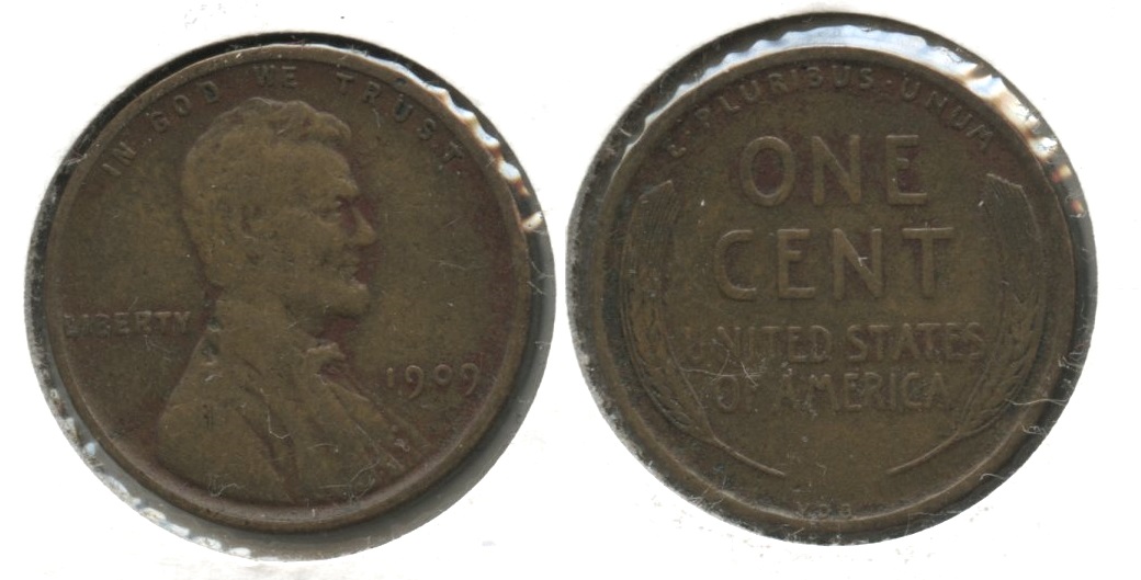 1909 VDB Lincoln Cent F-12 #p Obverse Pit