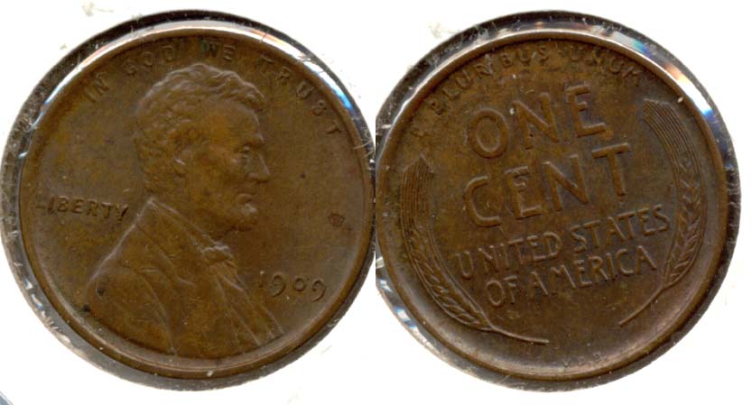 1909 VDB Lincoln Cent MS-60 Brown f