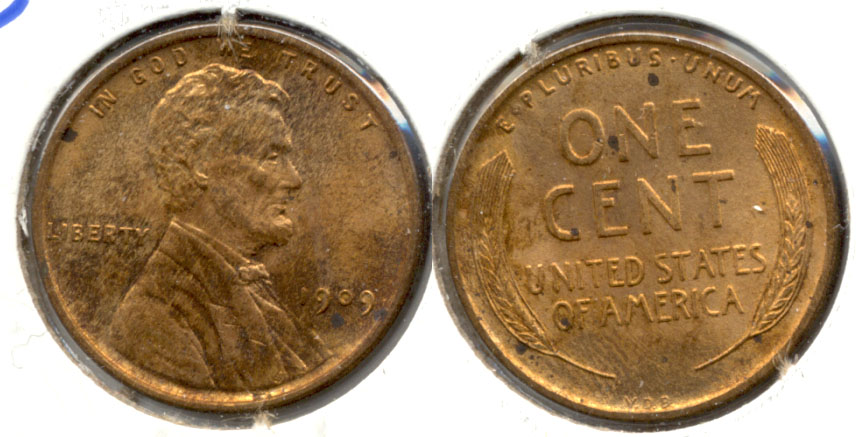 1909 VDB Lincoln Cent MS-60 Red Brown