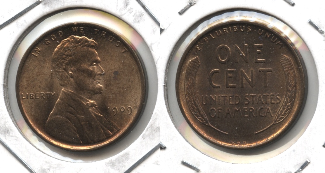 1909 VDB Lincoln Cent MS-60 Red Brown #c