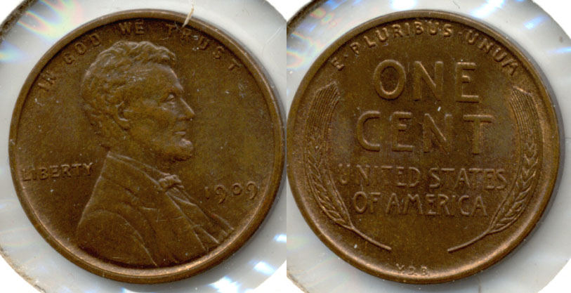 1909 VDB Lincoln Cent MS-63 Brown