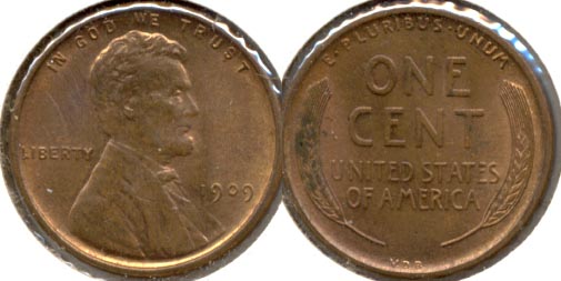 1909 VDB Lincoln Cent MS-63 Red Brown l