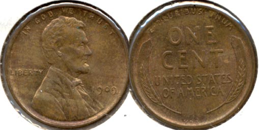 1909 VDB Lincoln Cent MS-63 Red Brown m