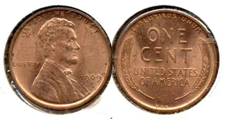 1909 VDB Lincoln Cent MS-63 Red b