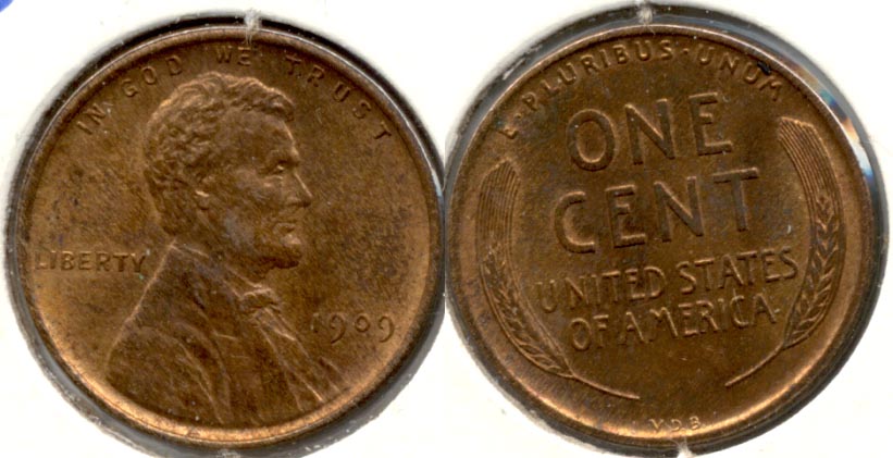 1909 VDB Lincoln Cent MS-64 Red Brown i