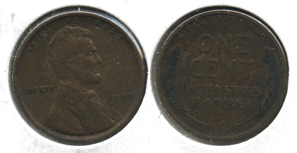 1909 VDB Lincoln Cent VG-8 #h Cleaned Retoned