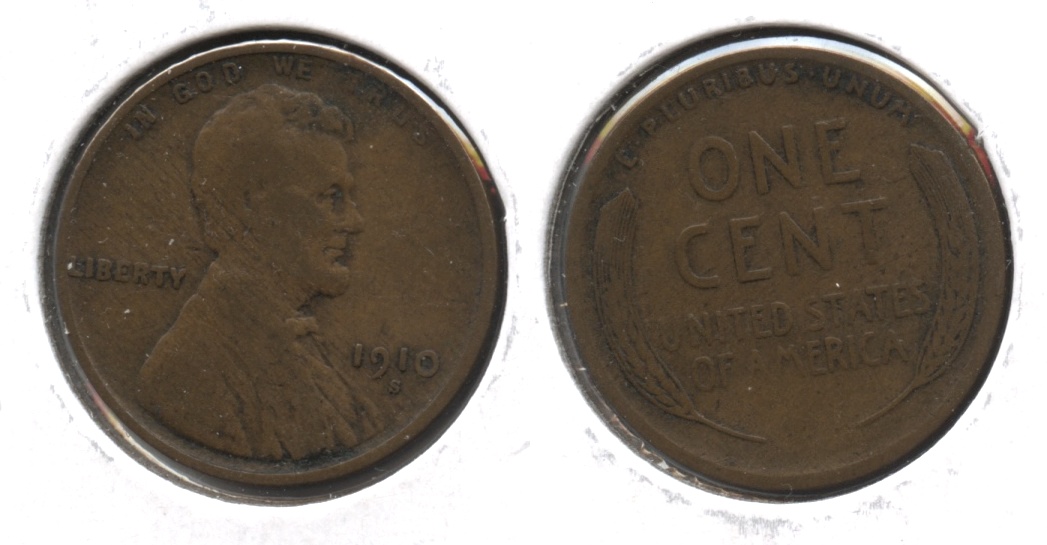 1910-S Lincoln Cent Fine-12 #t