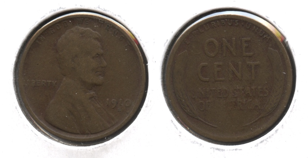 1910-S Lincoln Cent Fine-12 #w