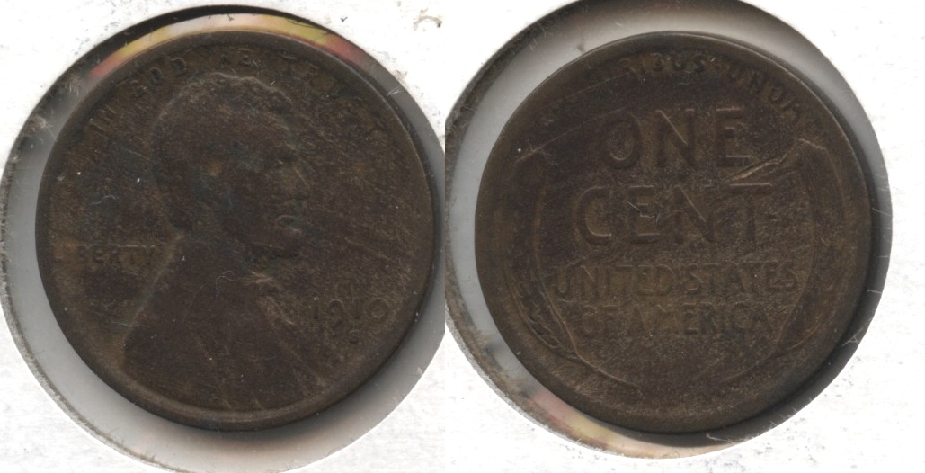 1910-S Lincoln Cent Good-4 #d Rough