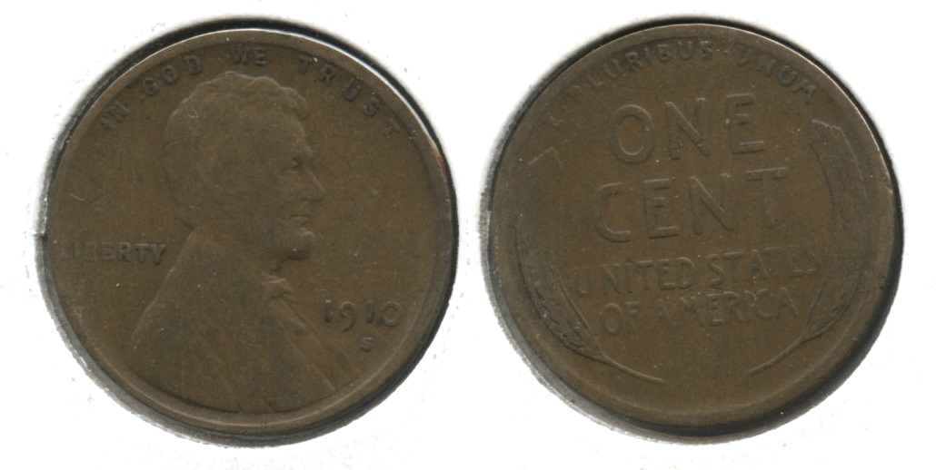 1910-S Lincoln Cent VG-8 #am
