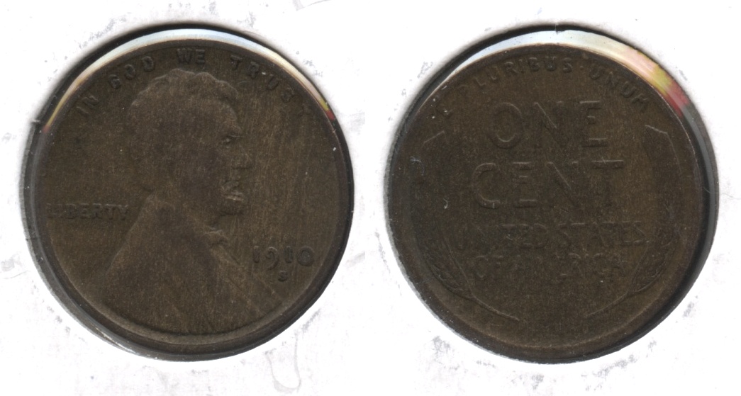 1910-S Lincoln Cent VG-8 #j
