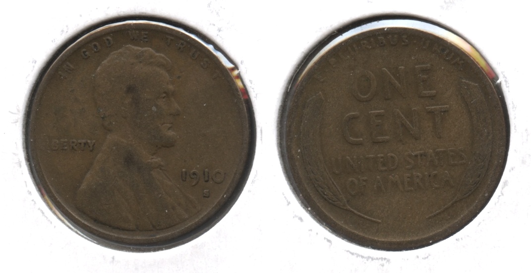 1910-S Lincoln Cent VG-8 #p