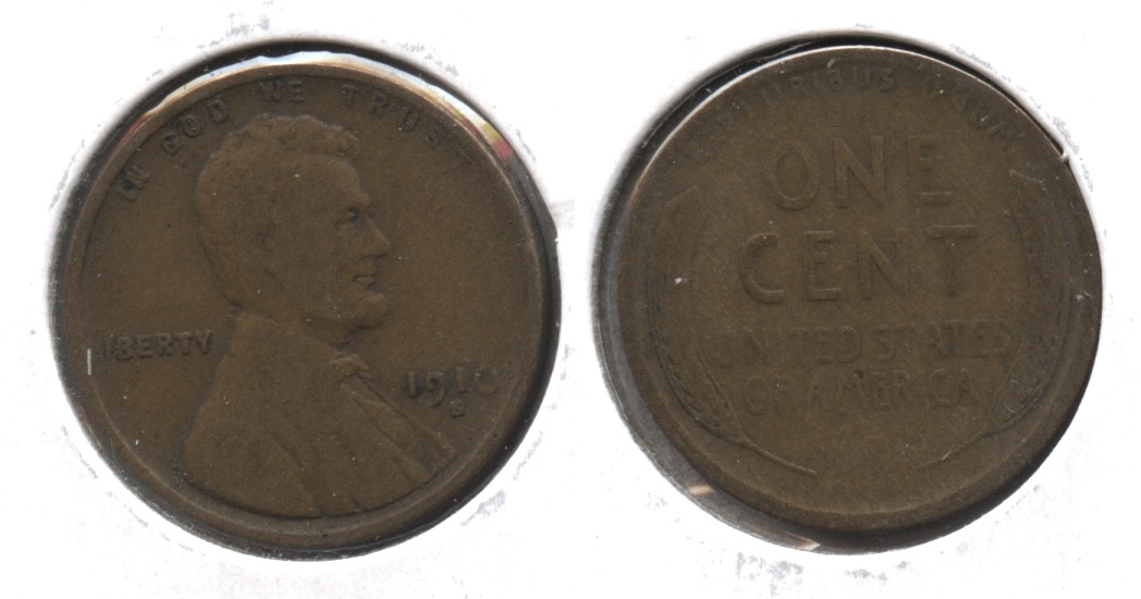 1910-S Lincoln Cent VG-8 #w