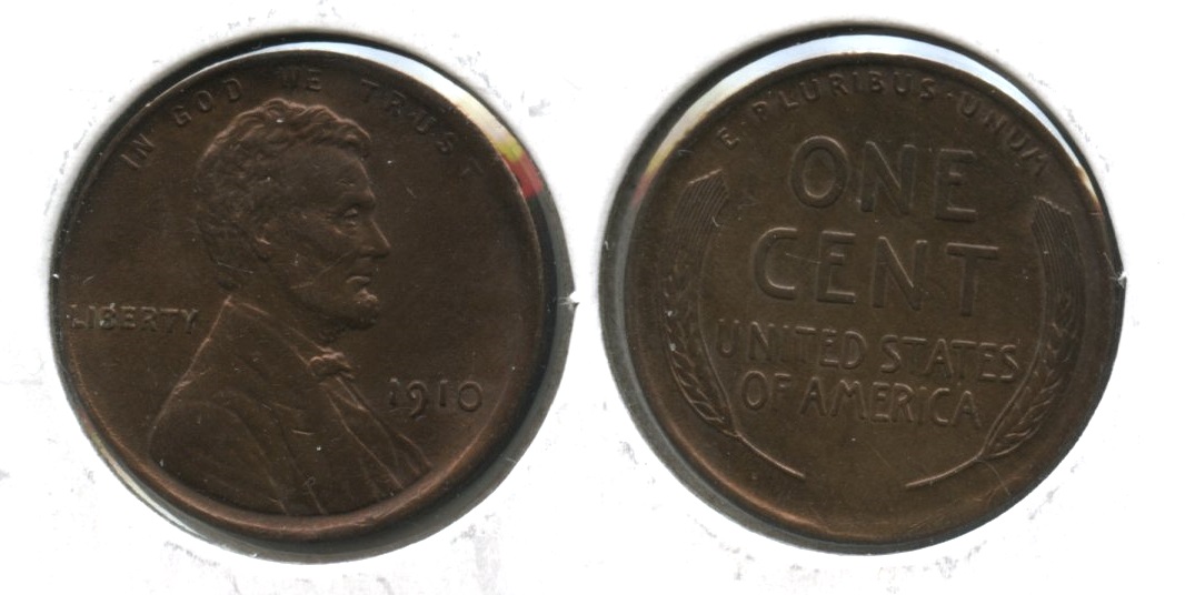 1910 Lincoln Cent AU-50 #q Cleaned Retoned