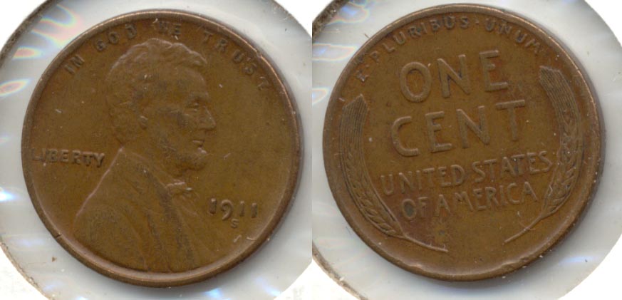 1911-S Lincoln Cent EF-40