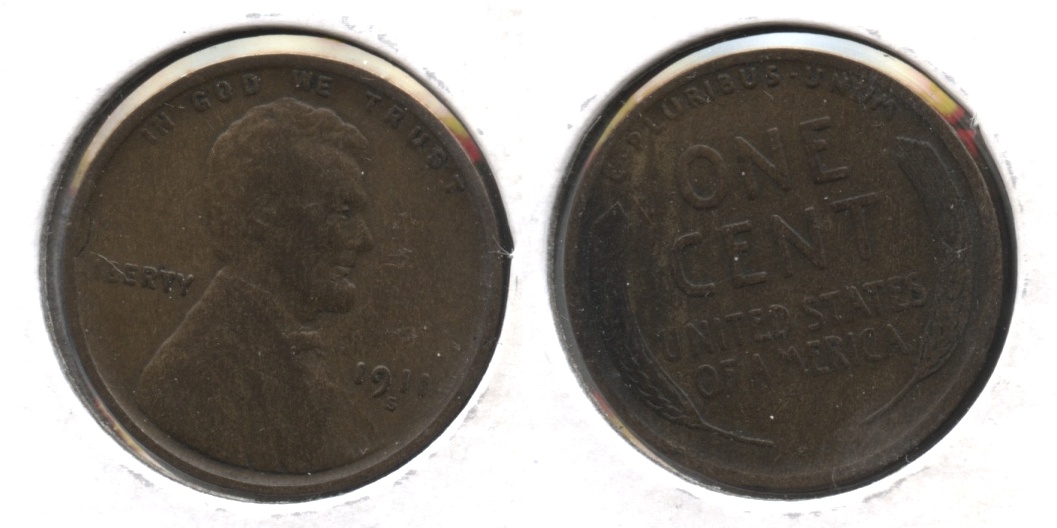 1911-S Lincoln Cent Fine-12 #d