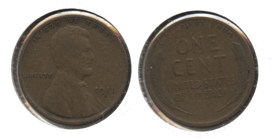1911-S Lincoln Cent Fine-12 #g
