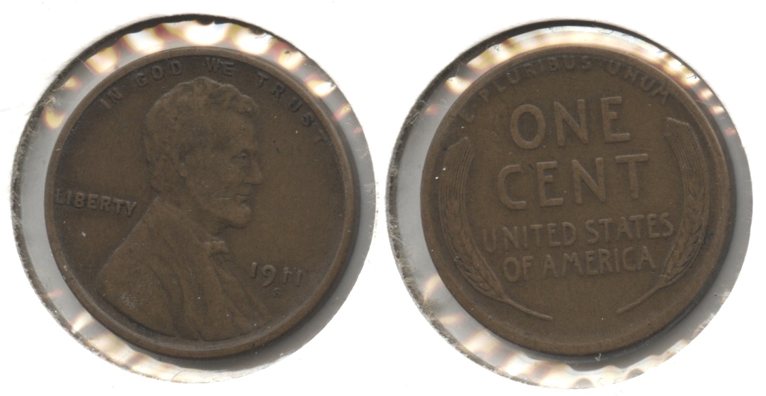 1911-S Lincoln Cent Fine-12 #j