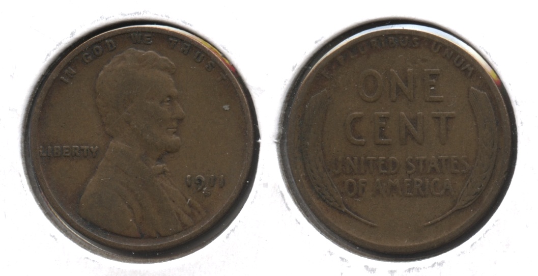 1911-S Lincoln Cent Fine-12 #k