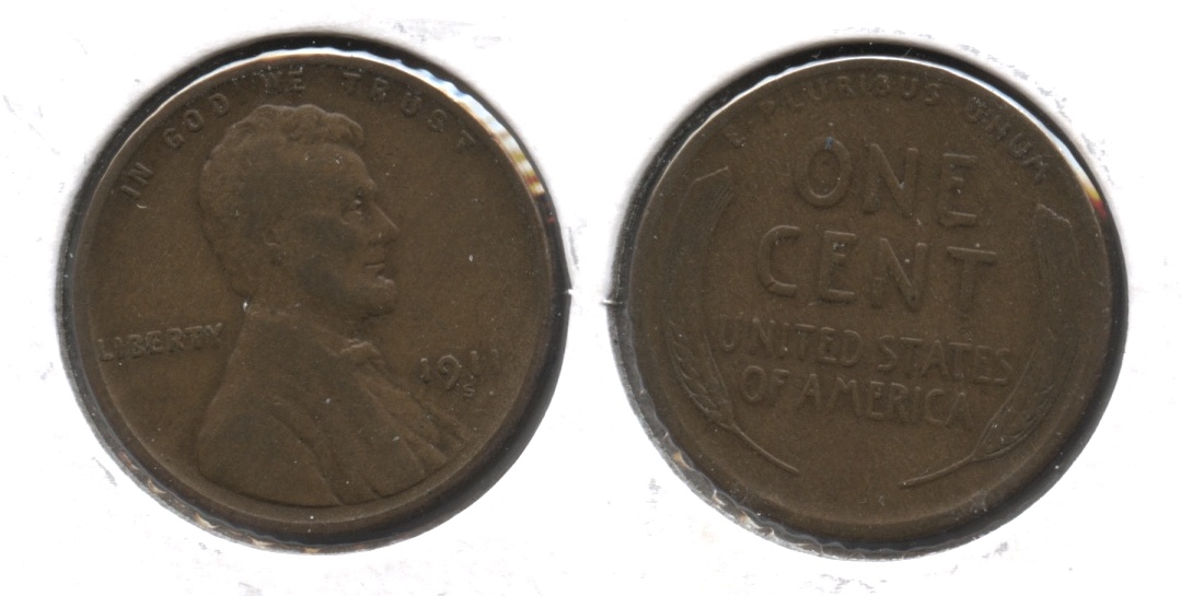 1911-S Lincoln Cent Fine-12 #l