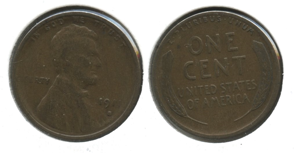 1911-S Lincoln Cent Fine-12 #u