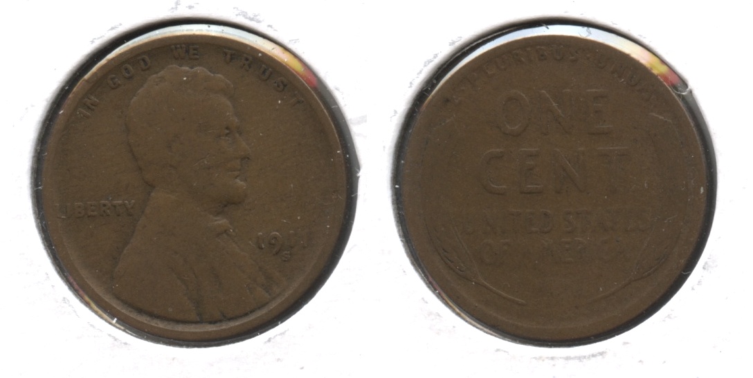 1911-S Lincoln Cent Good-4 #n