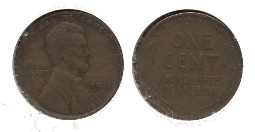 1911-S Lincoln Cent VF-20 #e