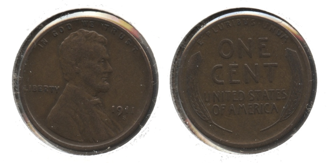 1911-S Lincoln Cent VF-20 #h