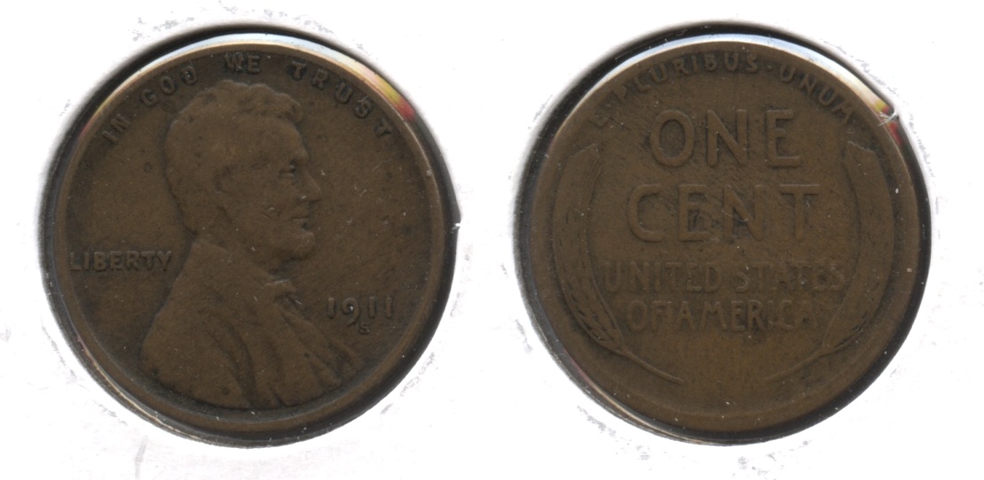 1911-S Lincoln Cent VG-8 #k