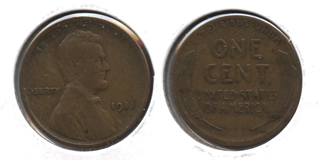 1911-S Lincoln Cent VG-8 #m