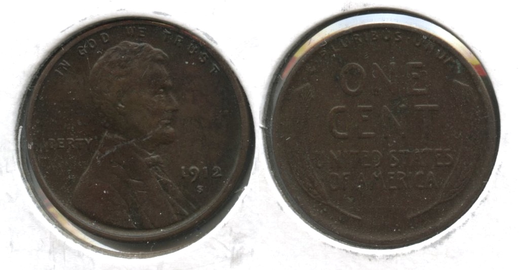 1912-S Lincoln Cent EF-40 #d Some Pits