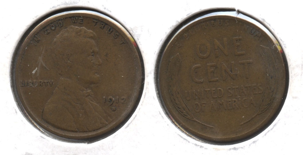 1912-S Lincoln Cent Fine-12 #ac
