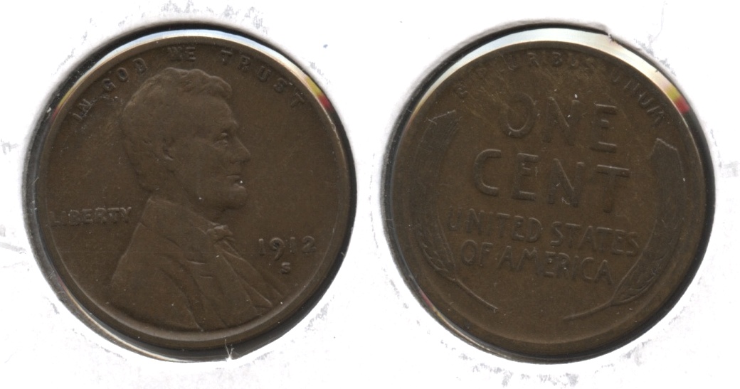 1912-S Lincoln Cent Fine-12 #af