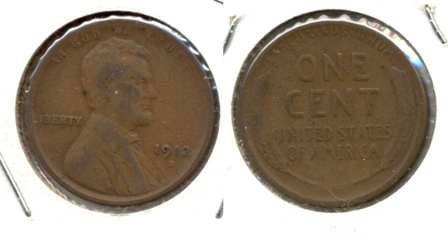 1912-S Lincoln Cent Fine-12 b