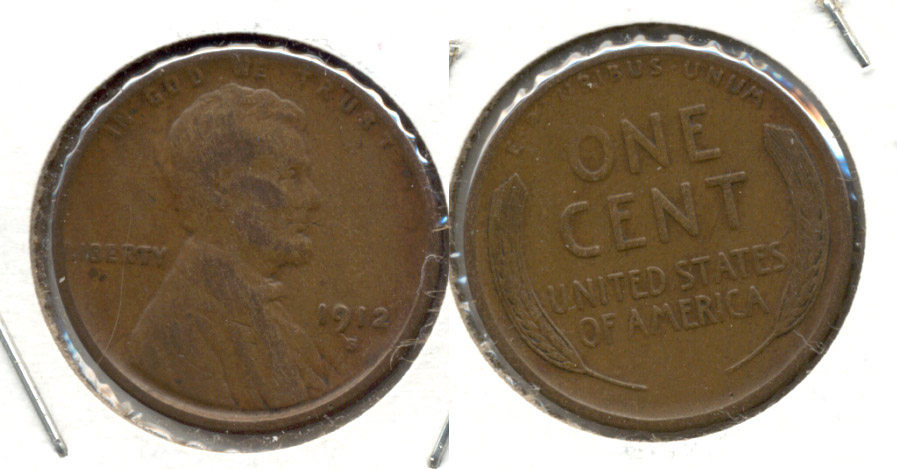 1912-S Lincoln Cent Fine-12 c