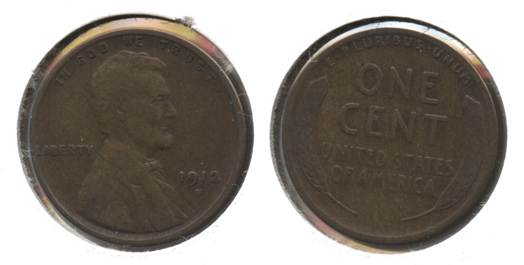 1912-S Lincoln Cent Fine-12 #h