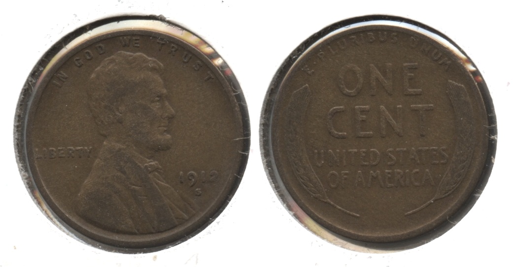 1912-S Lincoln Cent Fine-12 #q