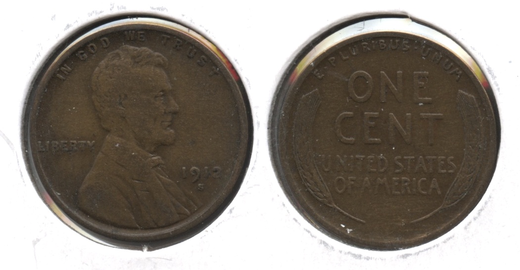 1912-S Lincoln Cent Fine-12 #x