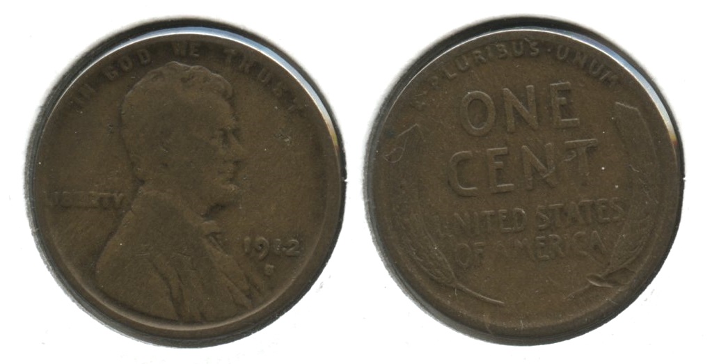 1912-S Lincoln Cent Good-4 #w Reverse Mark