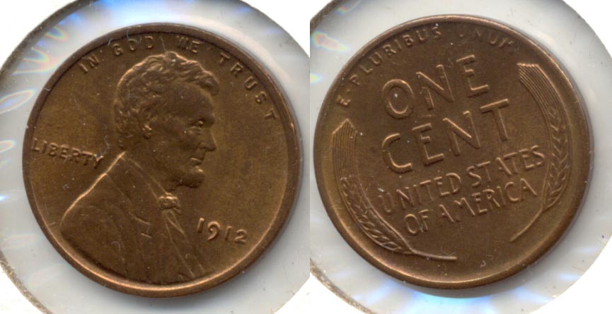 1912 Lincoln Cent MS-63 Red Brown