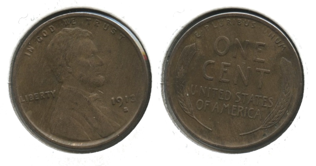 1913-S Lincoln Cent EF-40 #e