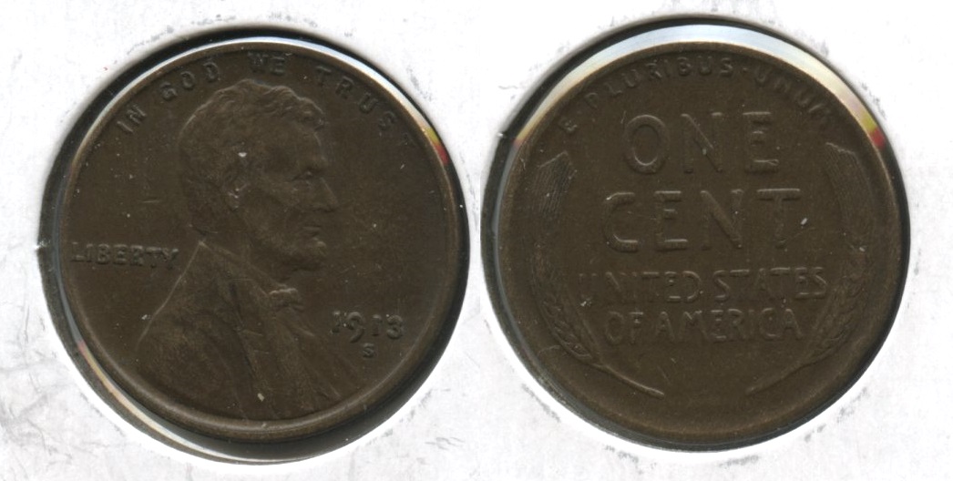 1913-S Lincoln Cent EF-40 #f