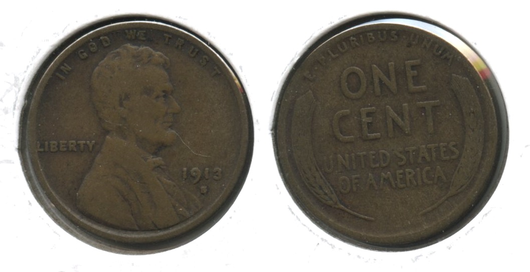 1913-S Lincoln Cent Fine-12 #ab