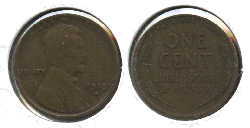 1913-S Lincoln Cent Fine-12 #ac
